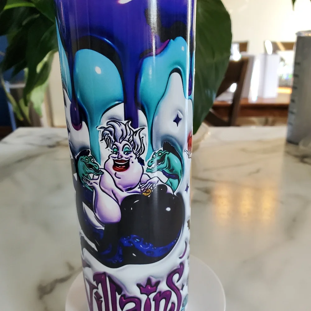 Disney Villains 3D Puffy Bubble 20oz Tumbler  with duo lids 🎉sale